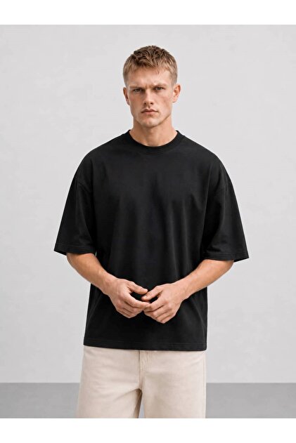 Tok Kumaş Oversize Basic Men's T-Shirt