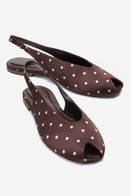 Serina Brown White Polka Dot Women's Sandals
