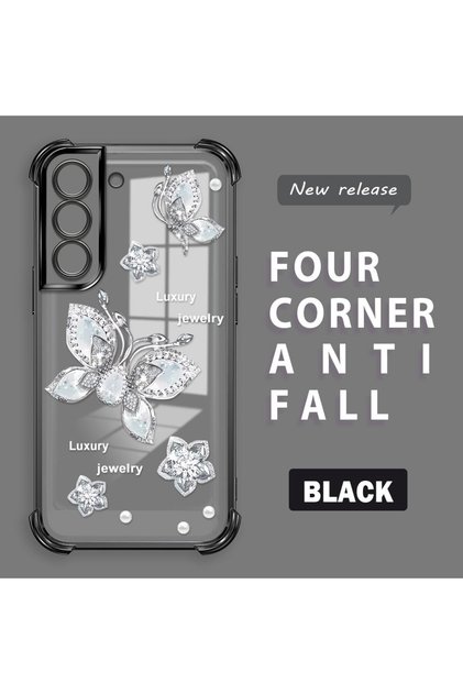 Samsung Galaxy S22 Compatible Transparent Back Four Corners Reinforced Impact Protection Silicone Case