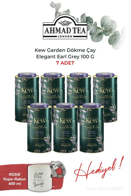Kew Garden Elegant Earl Grey 100 G, 7 Boxes and Raccoon Mug