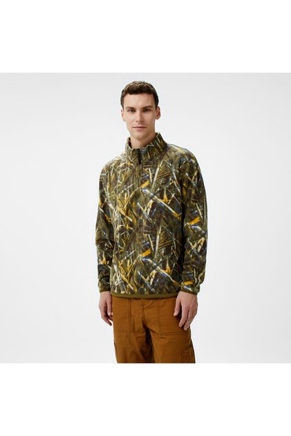 Aop Polar 1/4 Fleece Men's Khaki Jacket