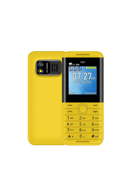 جهاز سيرفو BM5310 أصفر، 3 بطاقات SIM، 3 وضع استعداد، هاتف محمول صغير، مسجل مكالمات تلقائي، بلوتوث، سرعة الاتصال D