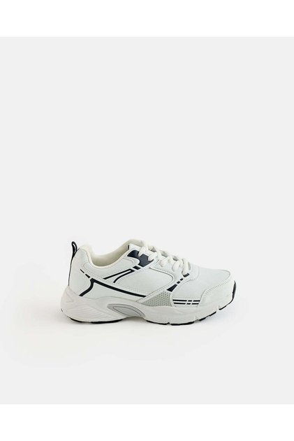 Boys White Colour Block Trainer Sneakers