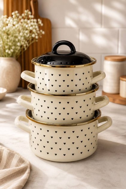 MİEN EMY1008B Emaye Kısa Tencere 22cm - Fiyatı, Yorumları