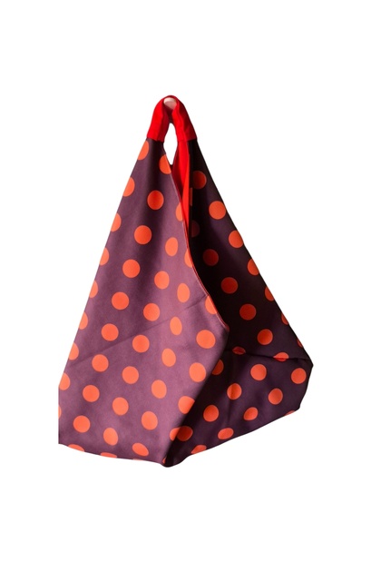 Hande Dizayn Valentine's Mother's Day Coffee Top Orange Polka Dot Origami Model Shoulder Bag