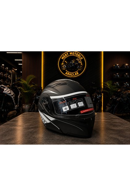 JK 902 S WHİTE ÇENE AÇILIR MOTOSİKLET KASKI