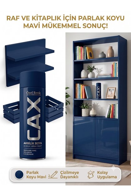 CAX Akrilik Sprey Boya 400 ml – Mobilya, Raf, Kitaplık ve Ahşap Hızlı Kuruyan Çok Amaçlı Sprey Boya