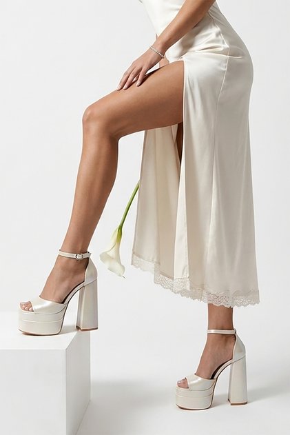 Pantofi de logodnă/nuntă pentru femei, cu platformă dublă, cu toc de 15 cm, cu platformă dublă, cu toc gros, pantofi de mireasă/seară, stiletto