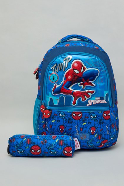 Spider-Man Print 16" Backpack with Pouch