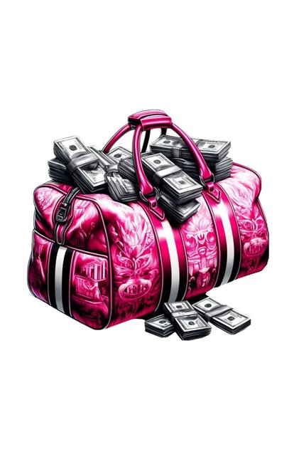 Pink Dollar Bag Sticker Car, Motorcycle, Helmet, Laptop, Glass Sticker 13X13 cm