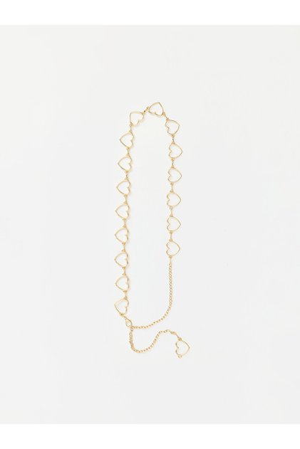 Women's Belt with Heart Figured Chain Design