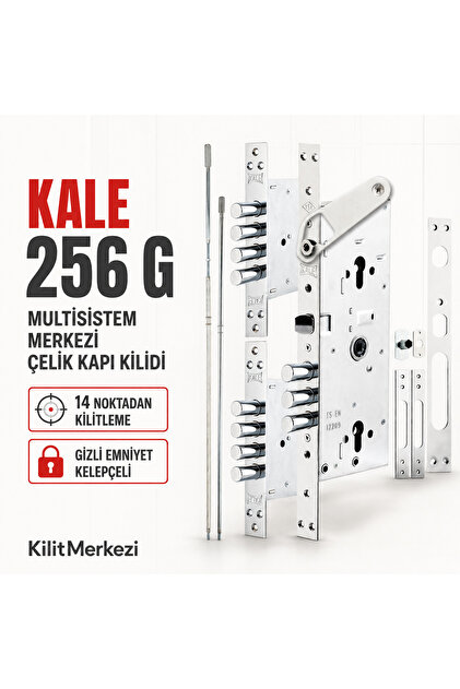 256 g Multisystem Central Steel Door Lock with 14 Points Hidden Safety Clamp