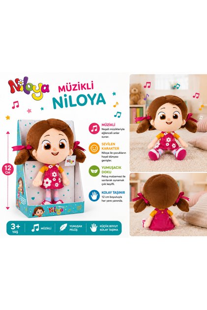 Niloya Müzikli Peluş Bebek 12 cm – Yumuşak Niloya Oyuncak Bebek