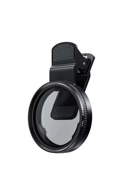 Black 52MM Circular Universal Portable Polarizer Camera Lens Clip CPL / UV Filter Kit for iPhone Hua