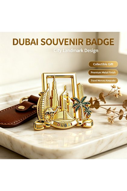 R492 Dubai City Landmark Metal Fridge Magnet Burj Khalifa Sailing Hotel Tourist Memorial Decorative Magnet