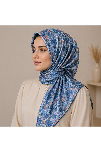 Organic Pamuklu Soft Eşarp Çıtır Çiçek Desen