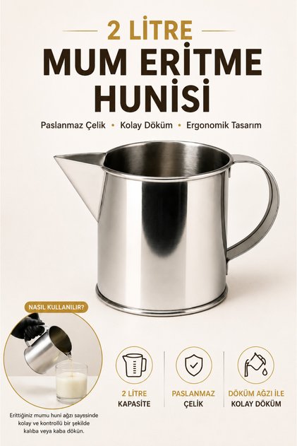 Şapşak Mum Eritme Kabı 2 LT Paslanmaz Çelik Döküm Kabı