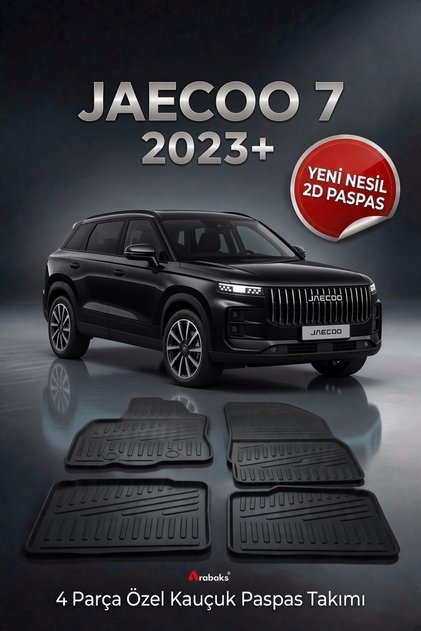 JAECOO 7 2023+ 4 Parça YENİ NESİL 2D Kauçuk Paspas Takımı - Özel Kesim Tam Uyumlu