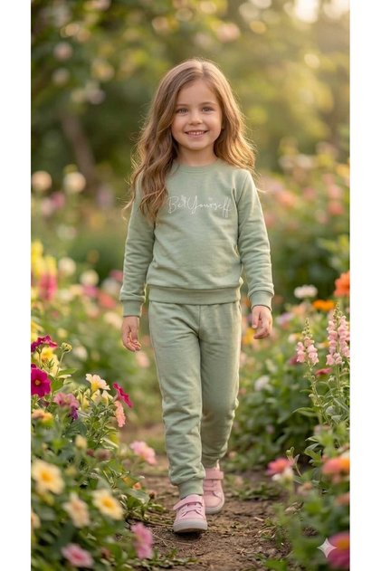 Girl's Tracksuit Set Sweatshirt Bottoms Cotton Two Yarns Seasonal Casual Combination 3-4-5-6-7 Years Old 1 Size Larger Preferred