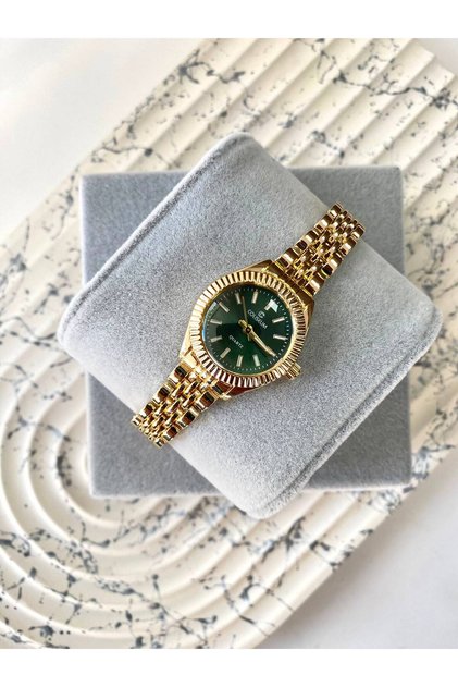 Assen Minimal Gold Green Dial Classic Model Women's Wristwatch