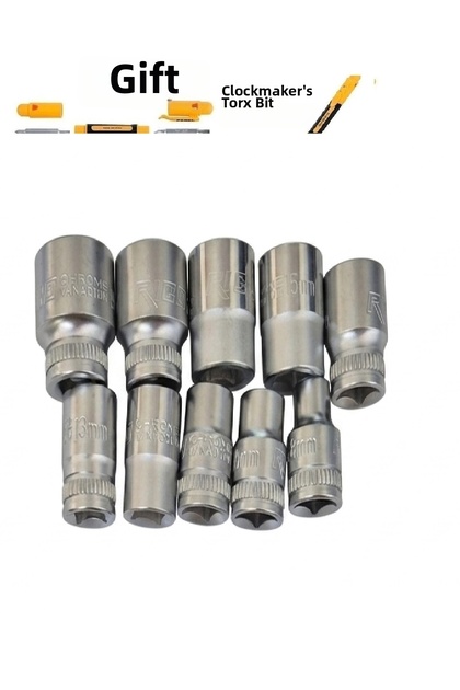 Rico 3/8 Short Socket Set 6 Corners 8mm 19mm 10 Pieces