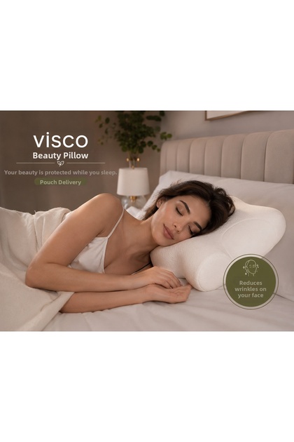 100% Orthopedic Visco Beauty Pillow – Memory Foam Pillow with Neck Support – Prevents Wrinkles, Helps Reduce Neck Pain – Shipped with Bag