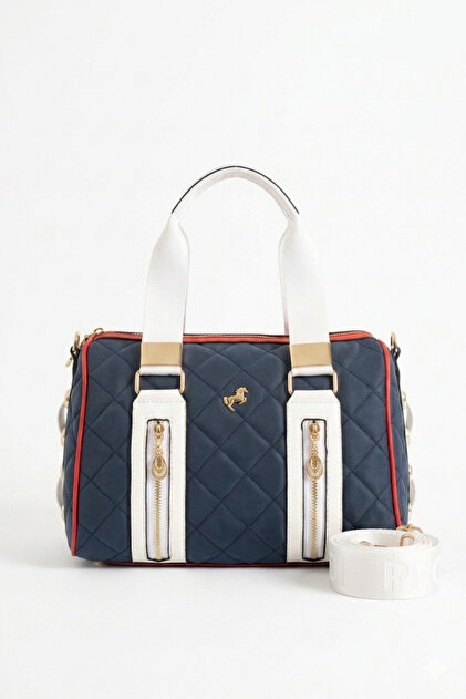 Miami polo 1204 quilted women's arm bag Handbag shoulder bag NAVY-WHITE