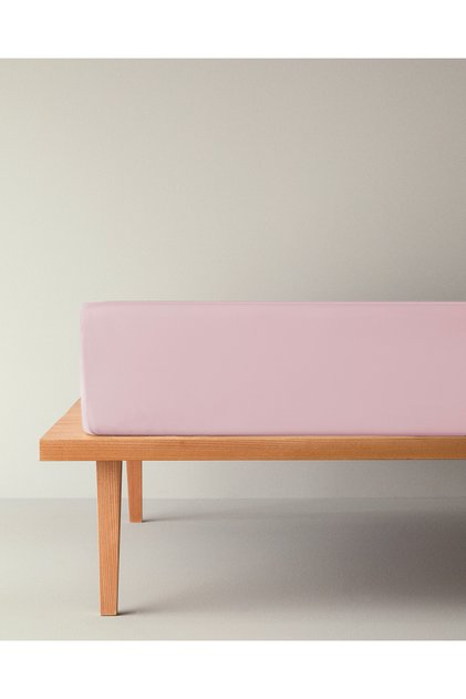 Flat Cotton Single Plus Fitted Sheet 120X200 cm Dusty Pink