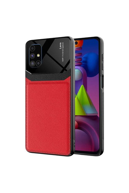 Samsung Galaxy M51 Case Glossy Surface Leather Look Cover