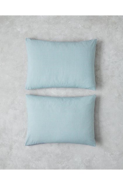 Petit Check Cotton 2-Piece Pillow Case 50X70 cm Green-Blue