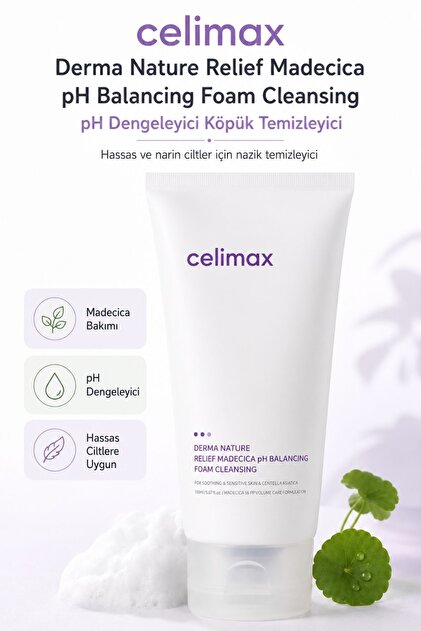 Celimax Derma Nature Relief Madecica pH Balancing Foam Cleansing