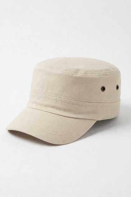 Summer Cap Hat Plain Model | Beige Men's Castro Cotton Adjustable