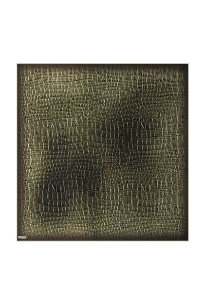 Khaki Deren Pattern Twill Silk Scarf