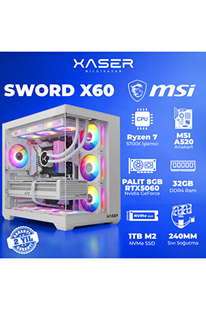 Xaser Sword X60 Ryzen 7 5700X /32GB RAM/ 8GB RTX5060/ 1TB M.2 SSD