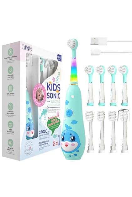 Periuta Dinti Electrica Sonica, Danesso® Oral, Pentru Copii, 24.000 Pulsatii, 0-6 Ani, Albastru