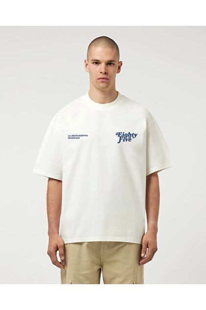 The Champ Clothing Bisiklet Yaka Eighty Five Yazılı Oversize Beyaz