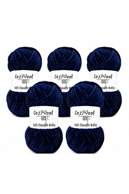 Kadife İp Soft Chenille Bulky 5'li Paket 5x100 Gr 120 Mt El Örgü İpi