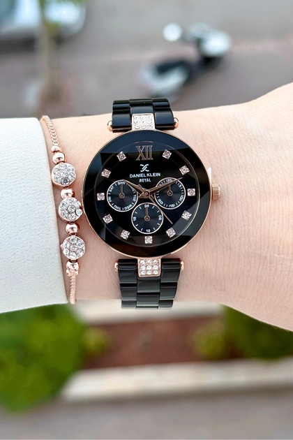 Kasası Bakır Kordonu Black Renk 24 Ay Garantili 32 Mm Kadın kol Saati