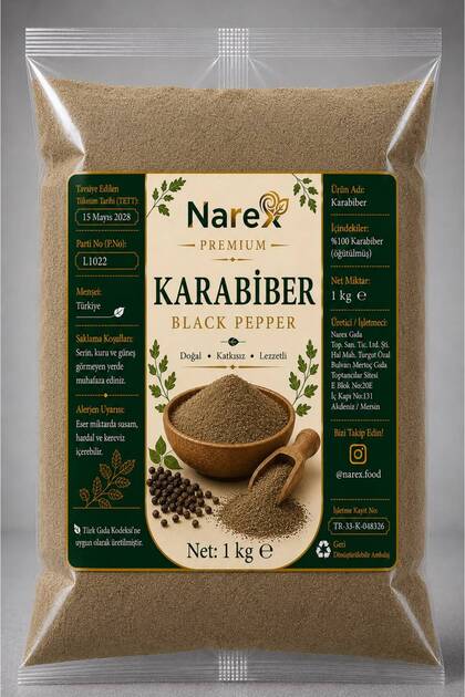 Karabiber 1 Kg Doğal Taze Öğütülmüş Premium Kalite