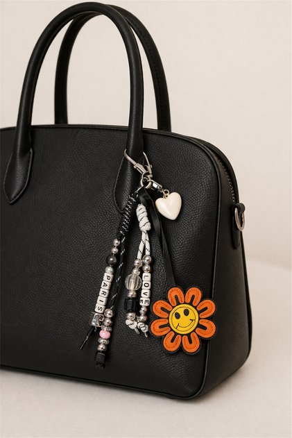 Tan Color Flower Charm | Phone and Bag Ornament, Cute Keychain Accessory