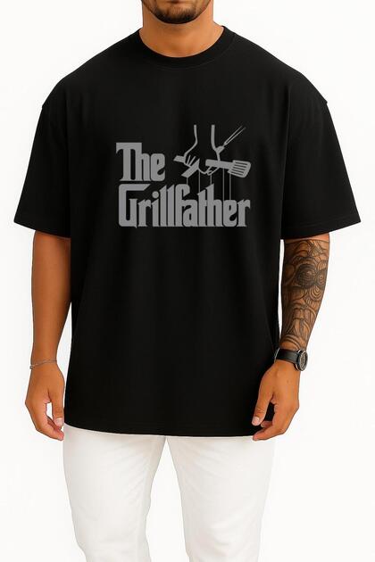 Oversized Grill - Bbq Grill Master Chest Printed Unisex T-Shirt