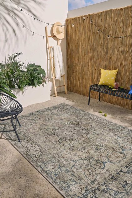 Yeşil Vintage Salon Halısı Yıkanabilir Kaydırmaz Taban Halı Yolluk Mutfak Koridor Halısı Velora 3036
