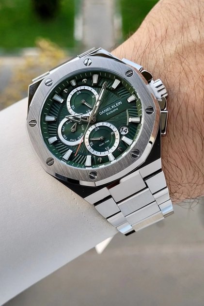 Dial Green Band Silver Color Inner Indicators Active Men's Wristwatch Dkiste1918