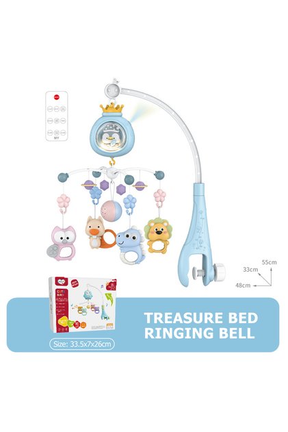 368-6-B ​Baby Crib Mobile with Projector and Night Light, Remote Control Musical Rotating Toy with S