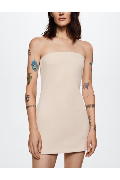 Rochie scurta, Crem