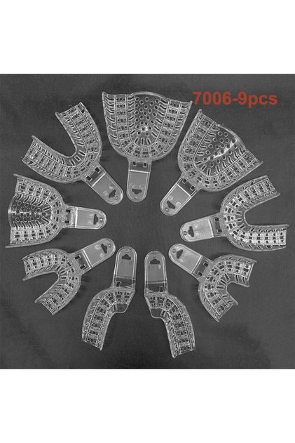 7006 9Pcs/set WELLCK Dental Implant Impression Tray S/M/L High Temperature Plastic Teeth Holder Tray