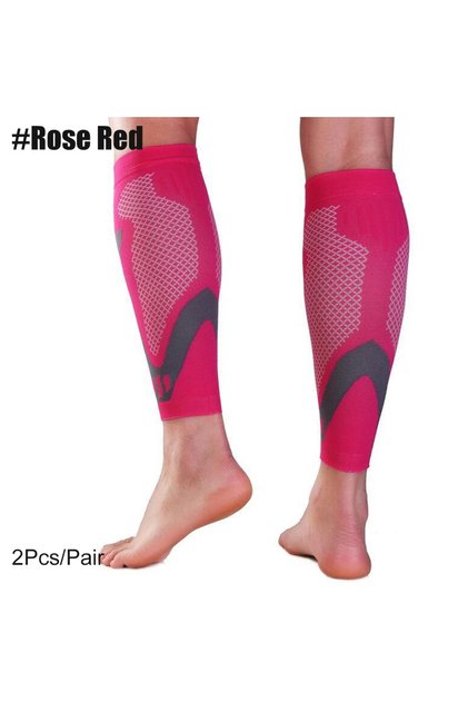 M Rose Red 1Pair Calf Compression Sleeves, Shin Splints Support for Leg Cramp Relief, Varicose Veins