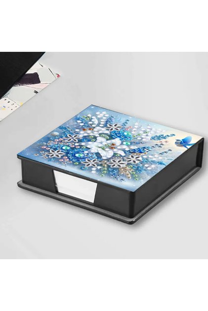 BQH62 1 DIY Diamond Painting Set with Dot Diamond Flip Label Box - Paper Material with Flower Patter