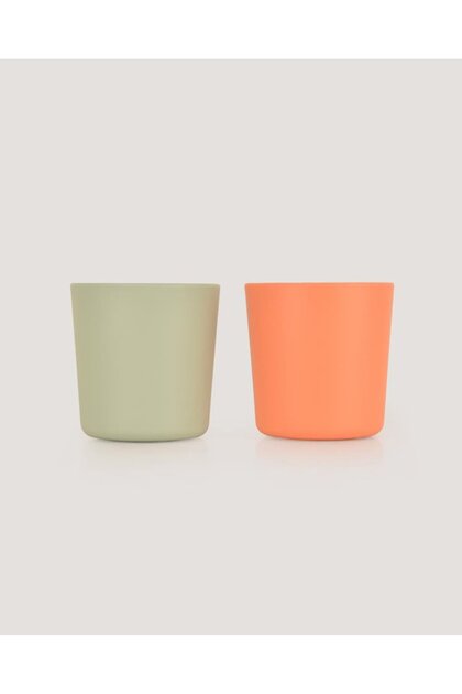 Mini Baby Cups Set of 2 Peach - Sage Green