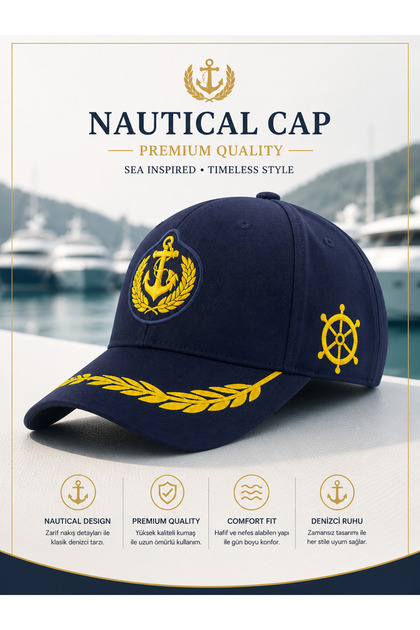 Sailor Anchor Helm Rigging Captain's Cap